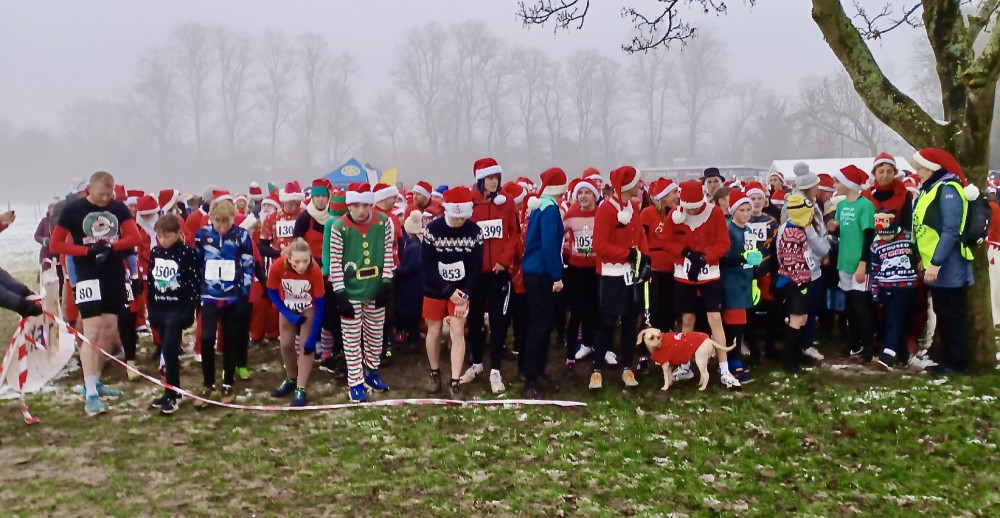 Entrants for the Santa run prepare to set off from the Bath Grounds in Ashby at last year's event. Photo: Supplied