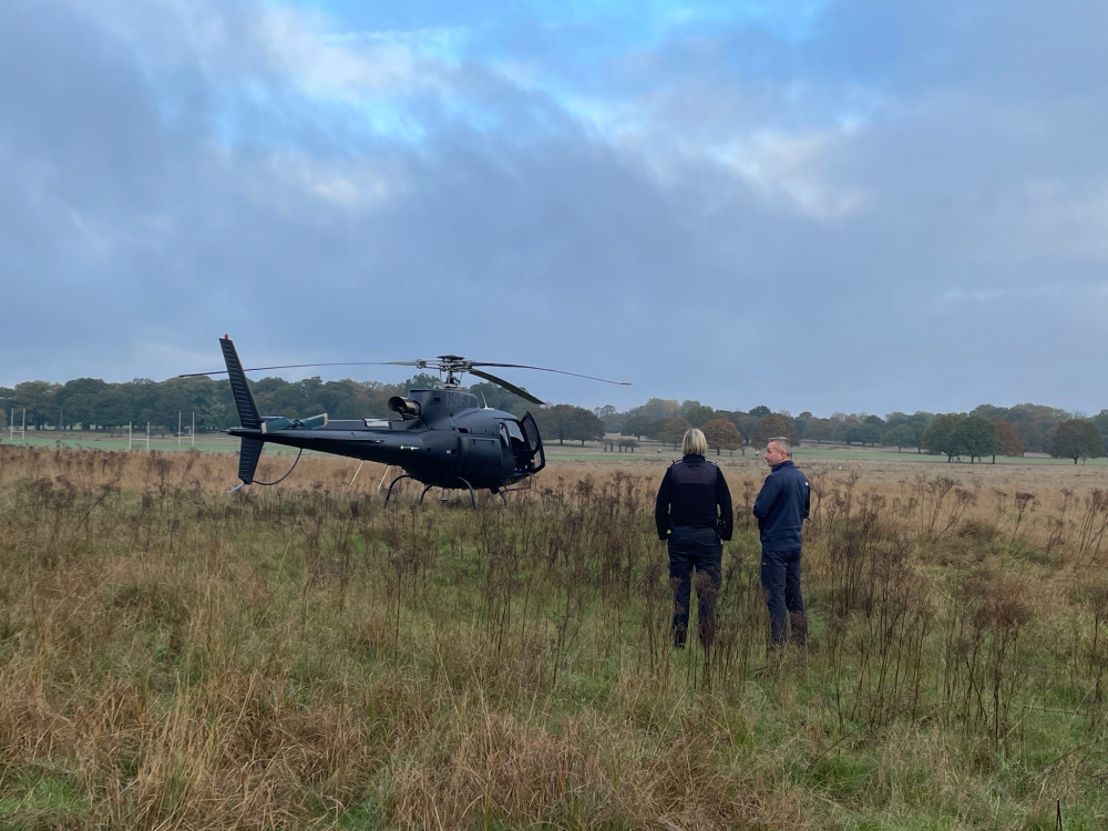 The pilot had to wait for a break in the weather before departing (image via Royal Parks Police)