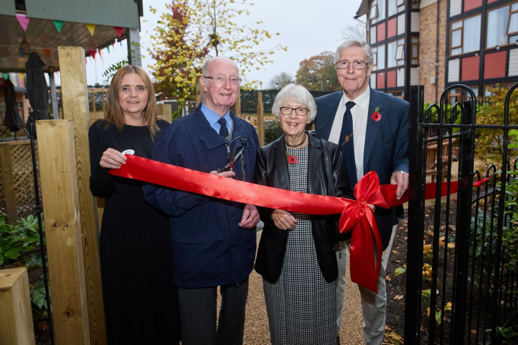 The new garden designed as a dementia-friendly garden and was funded by former resident Beryl Casswell. (Image - Belong Macclesfield)