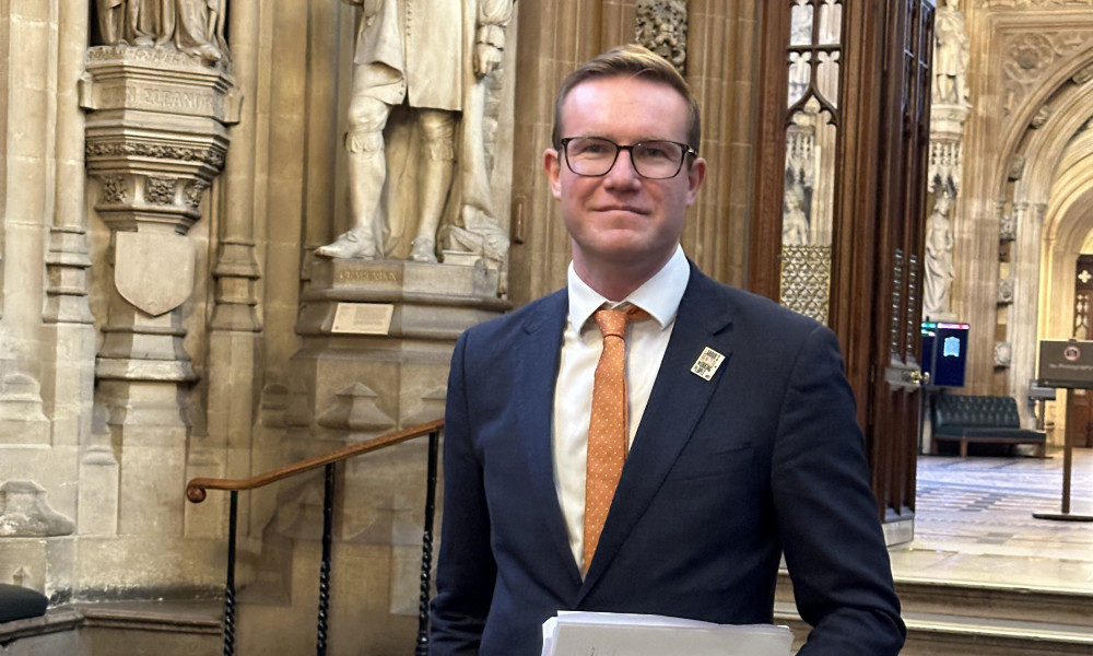 Tim Roca MP, at the Houses of Parliament. (Image - Macclesfield Nub News)