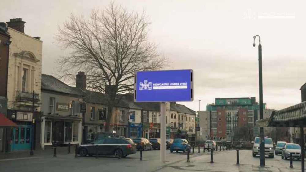 The screen, measuring 5.1 metres by 2.9 metres, would be mounted on Newcastle's High Street (Image via planning application).