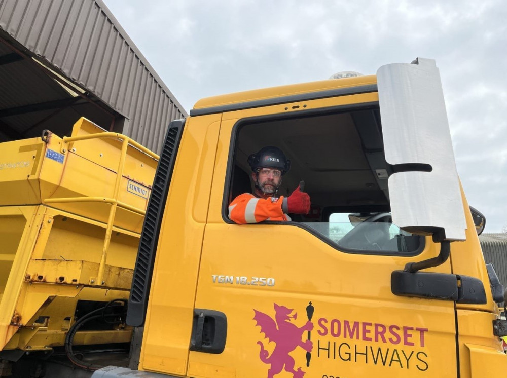 One Of Somerset Council's Gritter Drivers. CREDIT: Somerset Council.