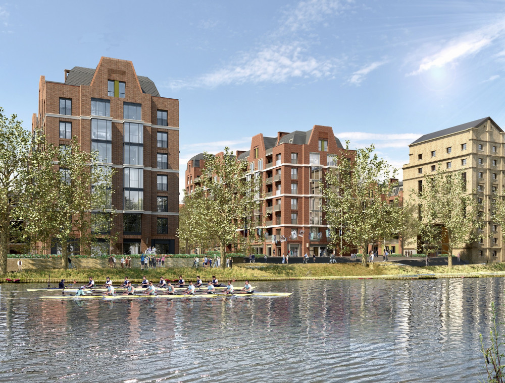 The 1,068-home development is planned for the old Stag Brewery site, in Mortlake (image via planning application)