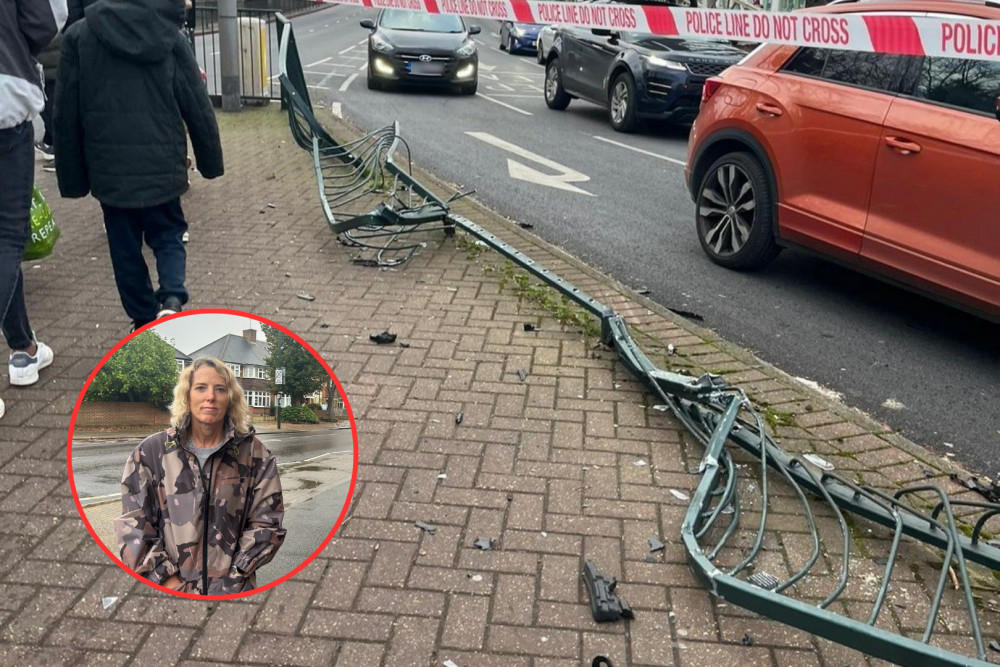 Local mum Laura Kerry calls the pedestrian island at St Margarets Roundabout a 'nightmare' (credit: Laura Kerry & Charlotte Lillywhite/LDRS).