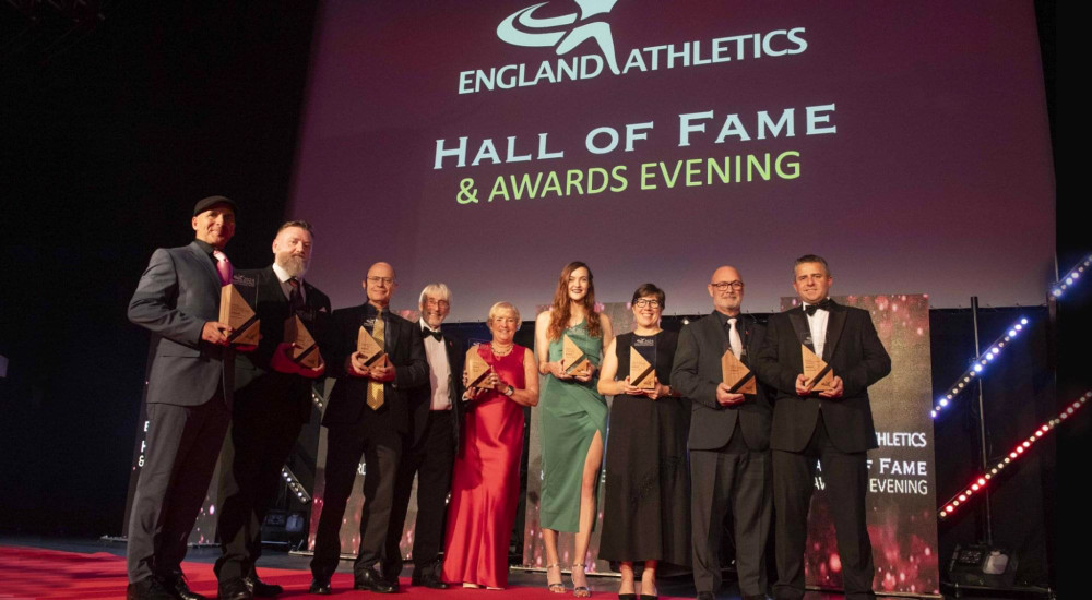 Paul McIntyre (far right), after receiving England Athletics’ Community Project of the Year award (England Athletics).