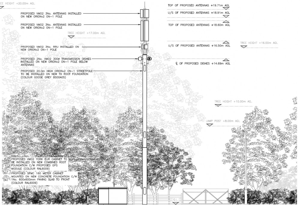 Cornerstone Telecommunications Infrastructure Ltd has already seen an application for Leamington Road refused (image via planning application)