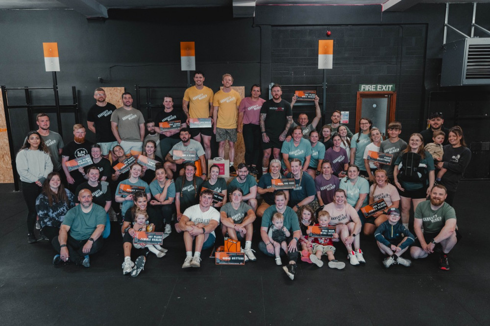 Members of CrossFit Mendip work out together, building fitness and community on the Maltings Trading Estate in Shepton Mallet.