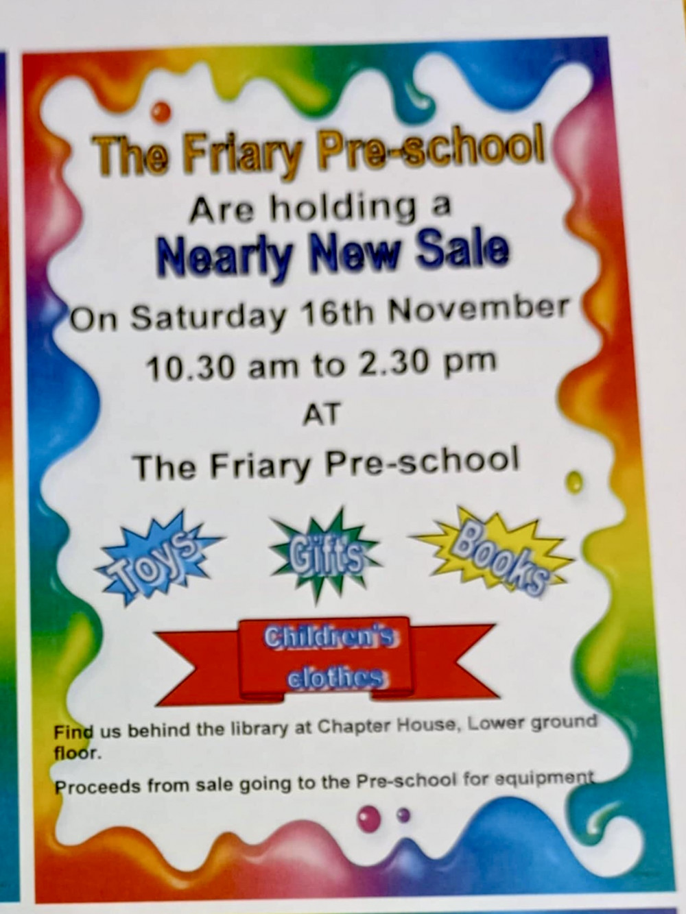 Friary preschool Nearly New Sale