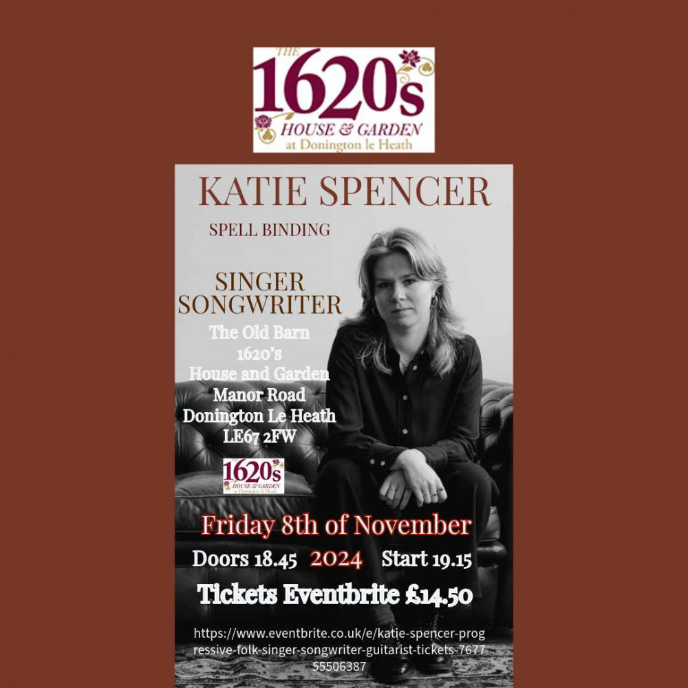 Katie Spencer Singer Songwriter & Guitarist at The 1620s House and Garden, Manor Road, Donington le Heath, Coalville 