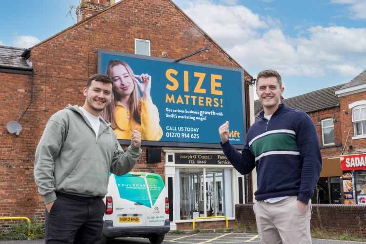 Sandbach's Swift Cheshire's marketing campaign is literally stopping drivers in their tracks! (Photo: Swift Cheshire) 