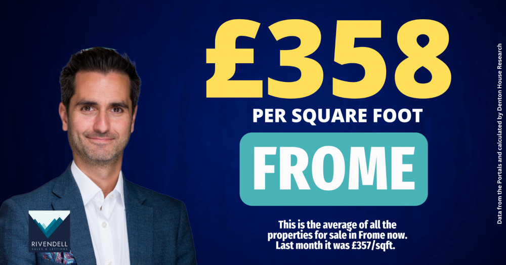 October’s property price snapshot shows an average of £358 per square foot in Frome, a key indicator for homeowners and landlords.