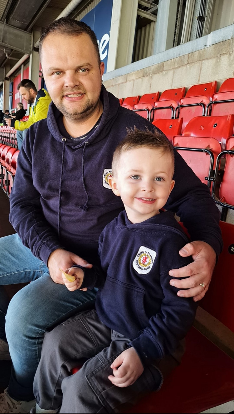 Avid Crewe Alex fan, Alastair Lawrence is walking from the Mornflake stadium to the Port Vale one in Burslem for charity. (Photo: Alastair Lawrence) 