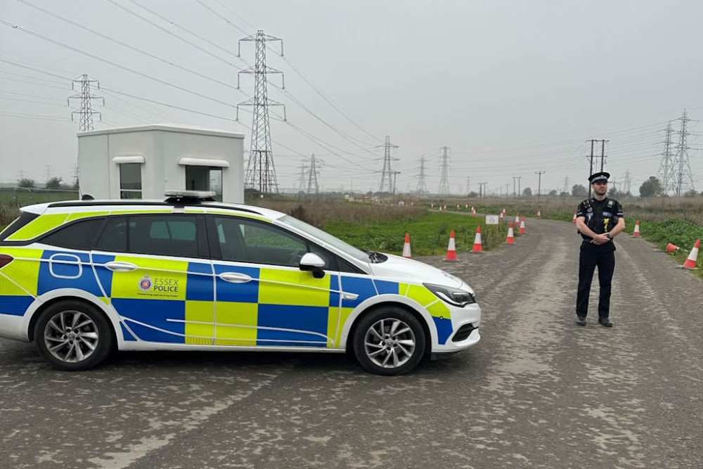 Police guarding the site