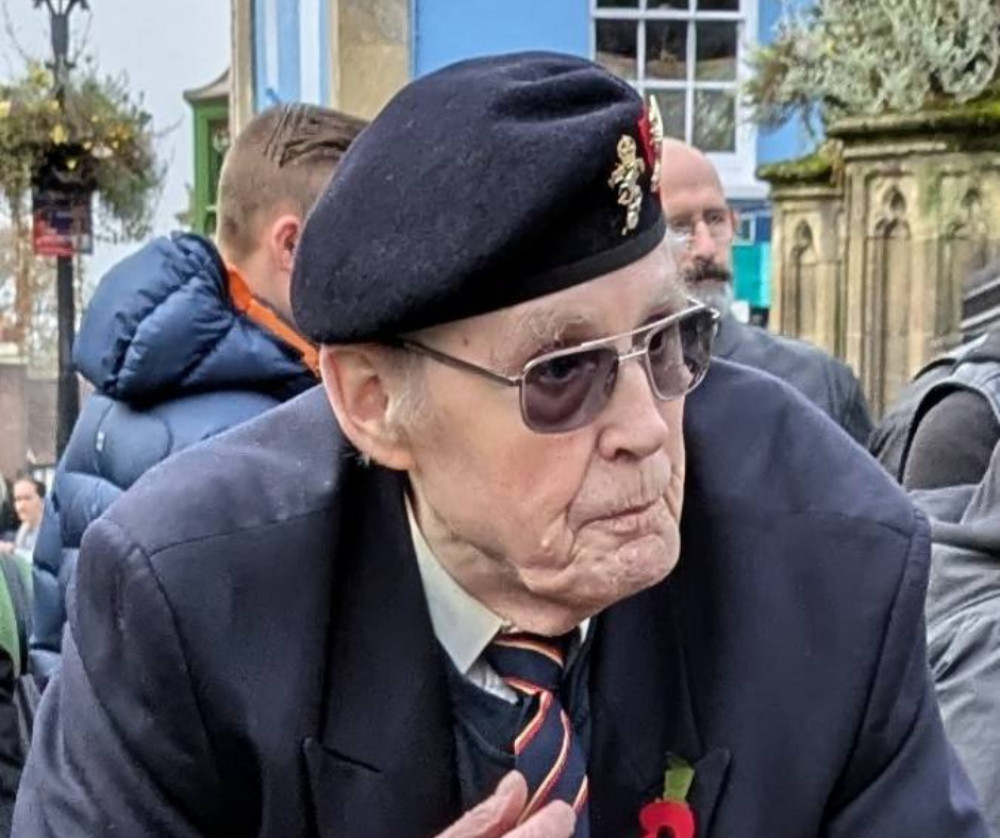 Richard Bonas at Glastonbury’s Remembrance Day ceremony at St John’s Church this year, proudly wearing a long-awaited medal for his service on Christmas Island.