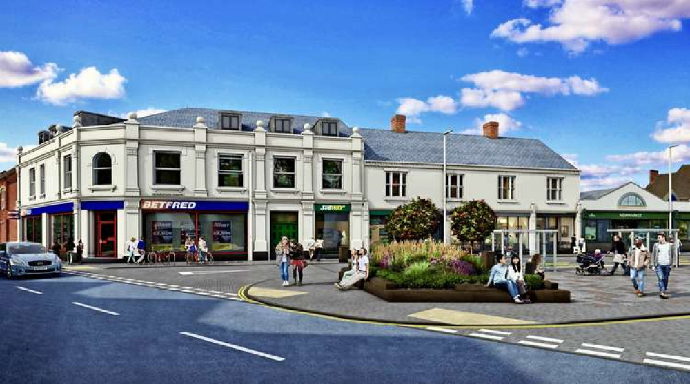 An artist's impression of how the redeveloped Marlborough Centre would look. Image: North West Leicestershire District Council