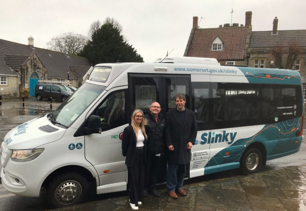 The Slinky bus provides Somerset residents with flexible, demand-responsive travel options across rural areas The Slinky bus provides Somerset residents with flexible, demand-responsive travel options across rural areas