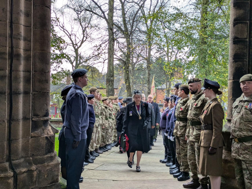 A poignant photo from Sunday's Sandbach Remembrance Parade. (Photo: Nub News)