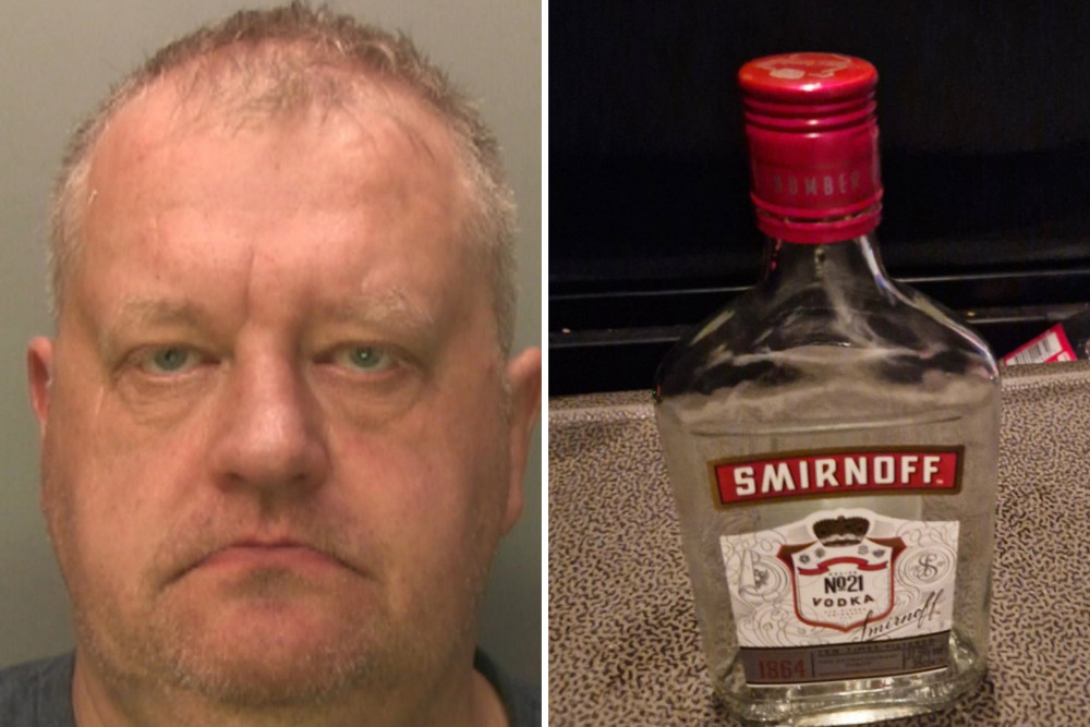 Officers found empty vodka bottles inside the cab of Janis Rimovics' HGV when police arrested him (credit: SWNS).