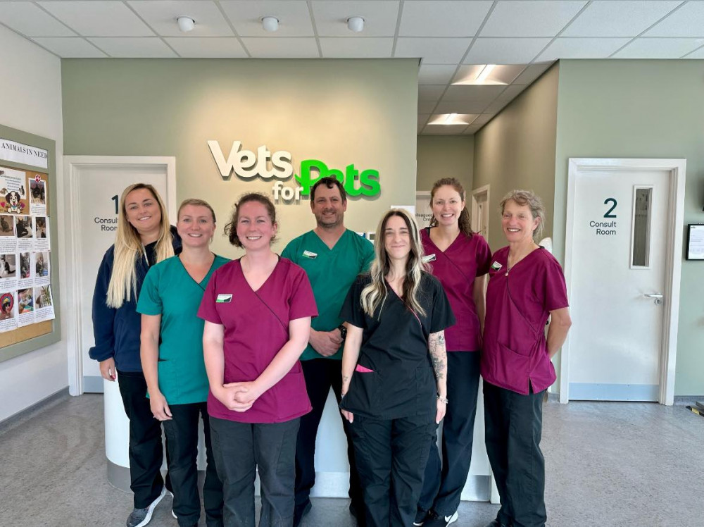 Alsager Vets4Pets owner Carl pictured with some of his staff. (Photo: Carl May)