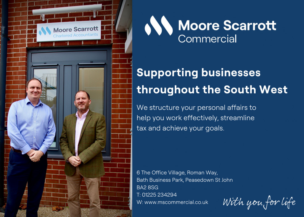 The Moore Scarrott team celebrates the opening of their new Bath office, set to support businesses across Somerset and beyond.