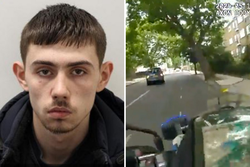 David Doyle, 19, was sentenced to five and a half years’ imprisonment after ramming a Met Police officer (credit: Met Police).