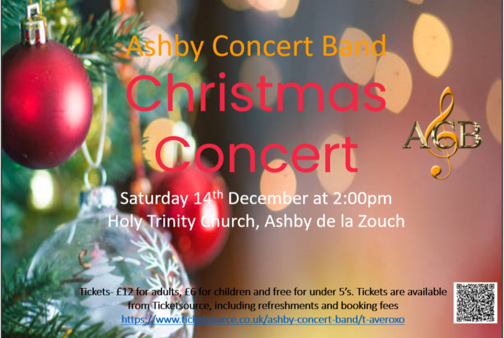 Ashby Concert Band Christmas Concert at Holy Trinity Church, Kilwardby Street, Ashby de la Zouch