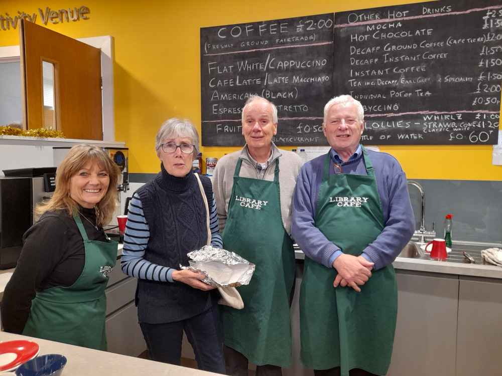 The hard working cafe crew Debbie, Marilyn Lawrence, Peter Sampson and Chris Franks. 