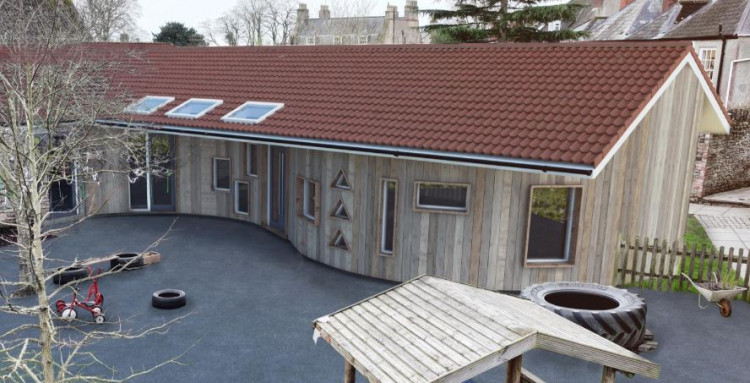 The approved extension at Little Wellies Nursery will provide more space and upgraded facilities for early years education at Wells Cathedral School. (DB+PAUL LIMITED) 