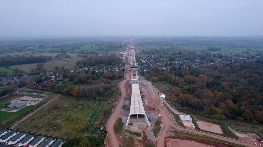 A view above the Burton Green Tunnel (image via HS2)