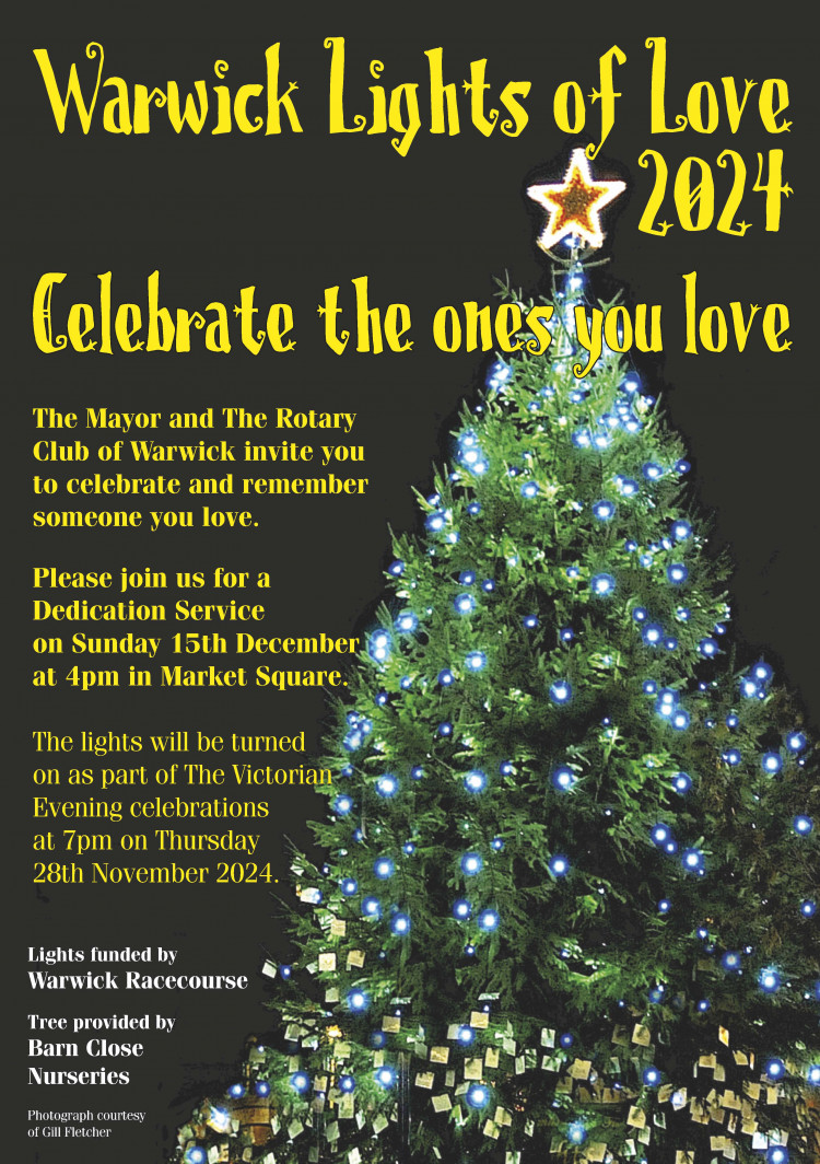 Every year the tree raises money for the Mayor's charities and Myton Hospices (image via Warwick Rotary Club)