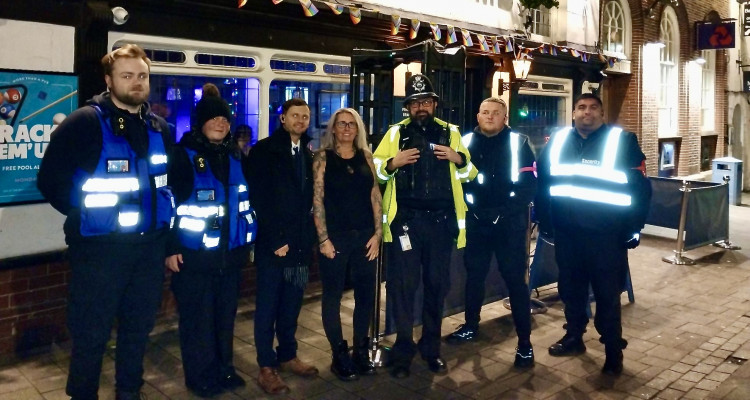 The knife arch was outside The Lamb last Saturday night. Photo: North West Leicestershire Police