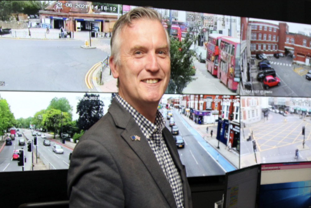 Councillor Gareth Roberts at the Joint Control Centre (credit: Richmond Council).