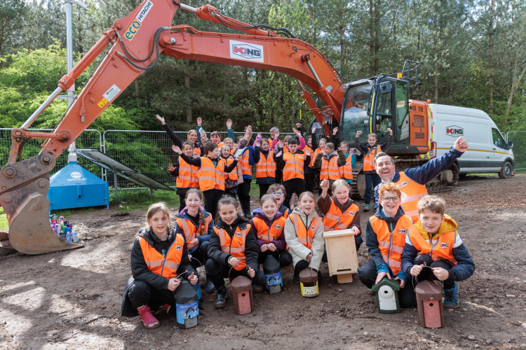 Pupils from Donisthorpe Primary School at the Woodland Park. Photos: Leicestershire County Council