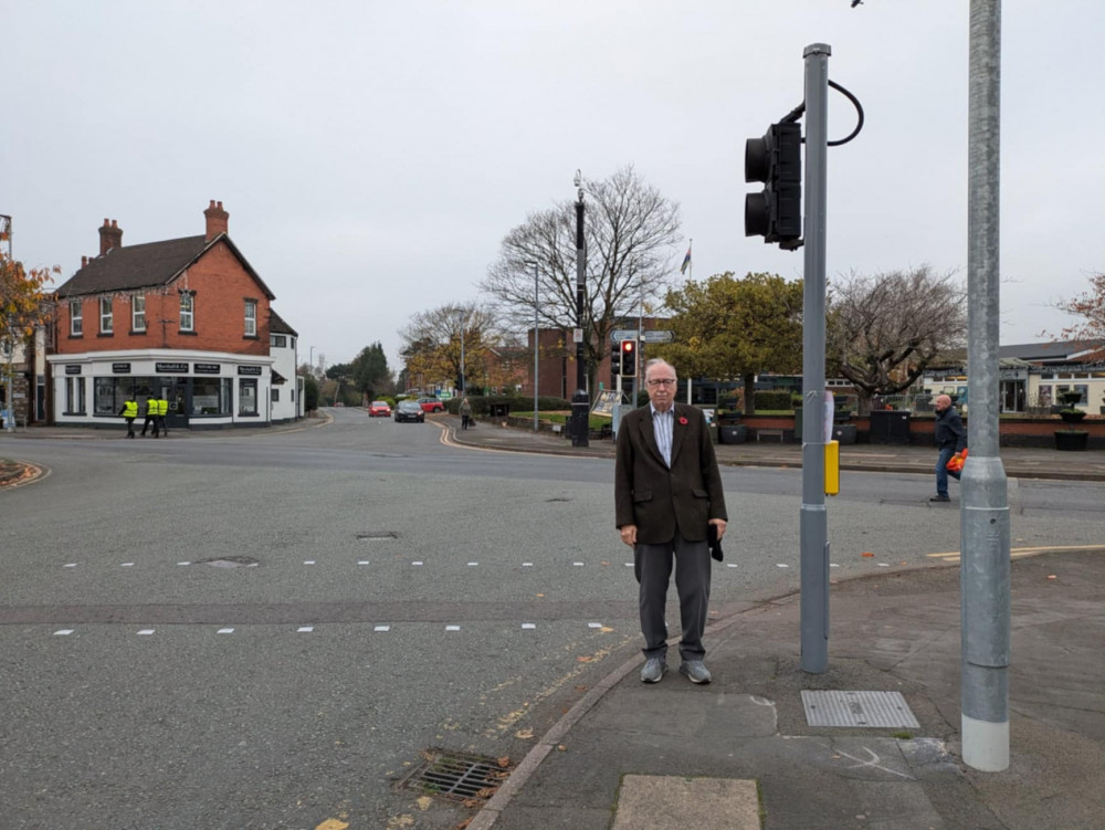 Cllr Rod Fletcher is fighting for traffic improvements for Bank Corner in Alsager. (Photo: Nub News) 