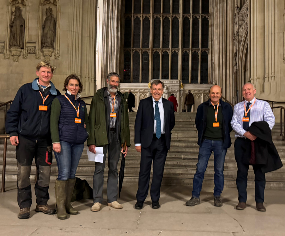 Sir John is pictured in Westminster Hall with constituents Paul and Sam Tallowin of Maldon's Chigborough Farm, Martin Smith of Burnham Wick Farm, Robert Stacey of Tinsley Farm in West Hanningfield, and Gavin Strathern of Spar Hill Farm, Purleigh. (Credit: John Whittingdale)