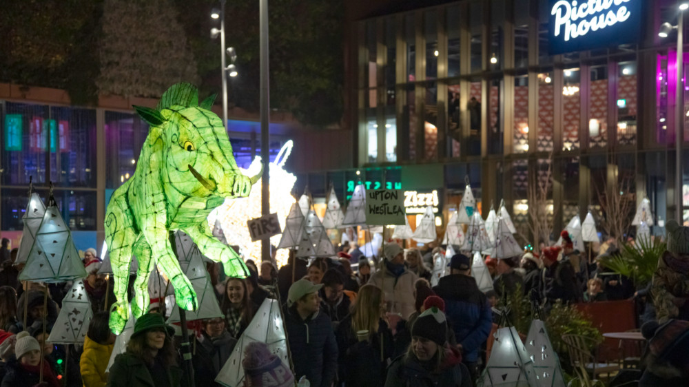 The lanterns were handmade in workshops led by local artist Russell Kirk (Image via: Cheshire West and Chester Council)