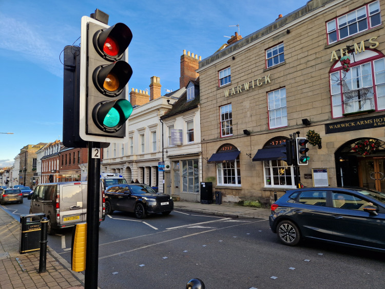 The new signals were installed on High Street earlier this November (image via Warwickshire County Council)