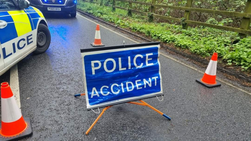 Police said the road could be closed for hours (image via Crewe Police)