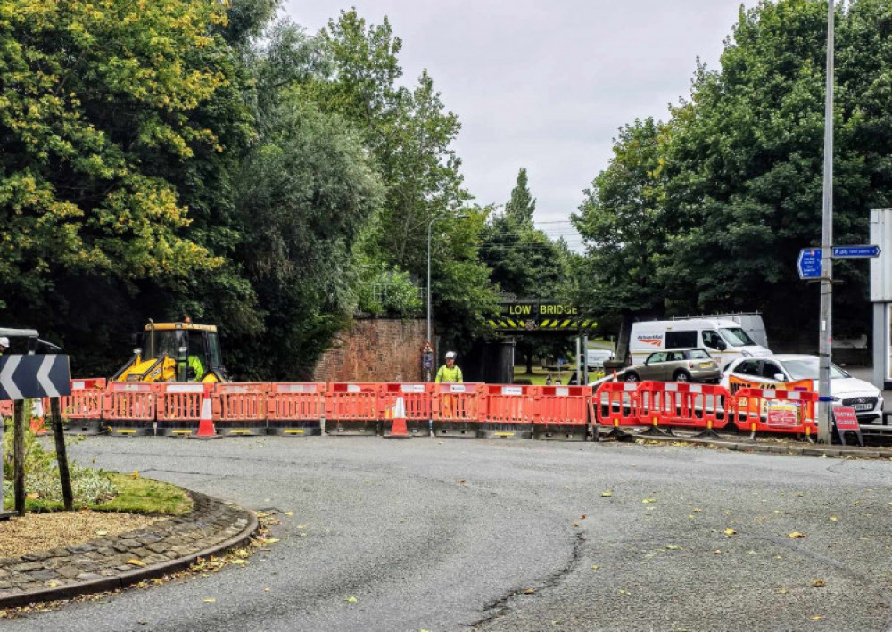 Mill Street, between Brook Street and Oak Street Roundabout, has been closed since Monday 2 September (Ryan Parker).