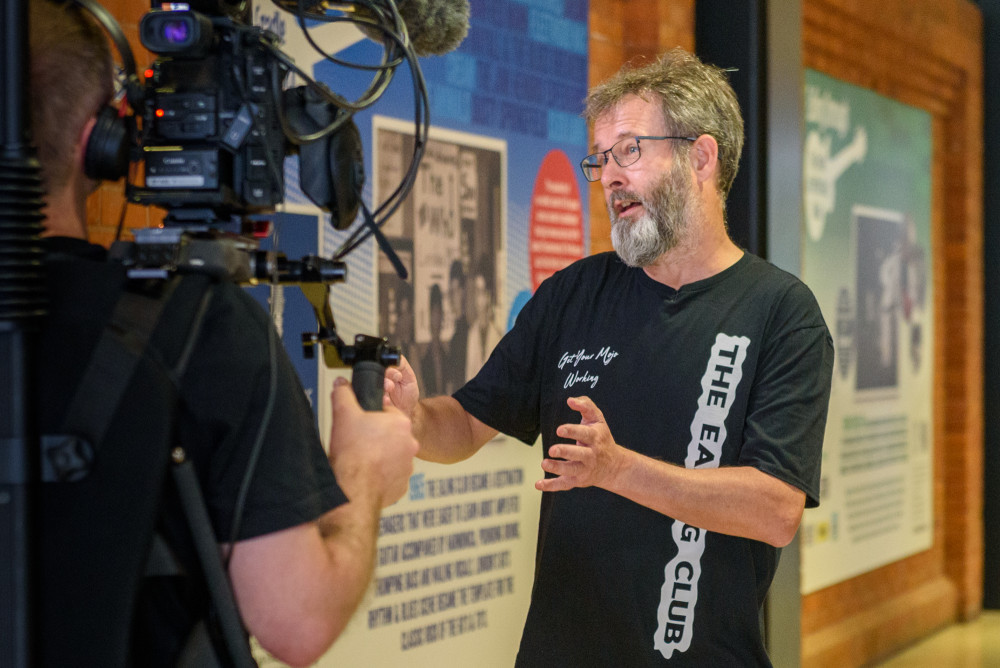 Suburban Steps To Rockland producer Alistair Young at the unveiling in July 2022 of Ealing’s Rock N Roll Alley in the Ealing Broadway Centre (credit: Image supplied).