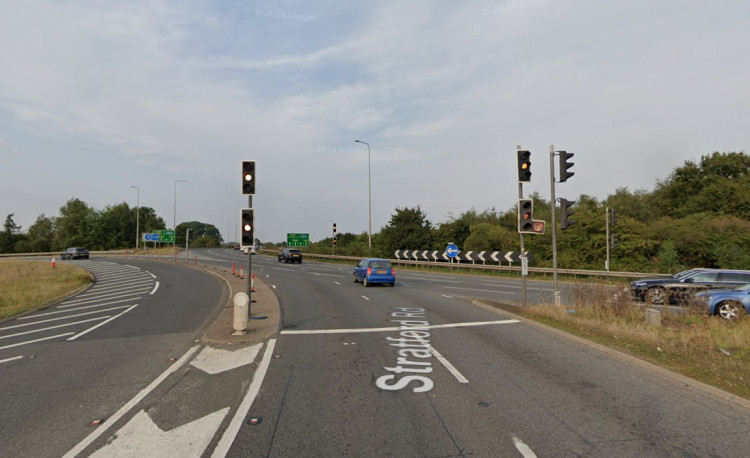 Traffic lights at the Longbridge Roundabout are not working properly (image via Google Maps)