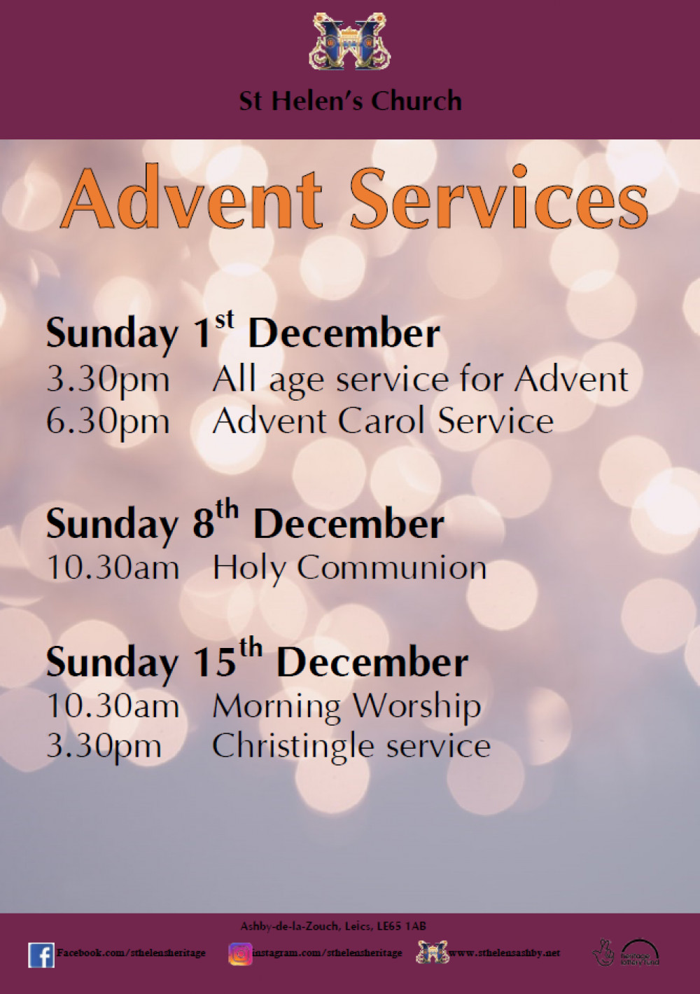 Advent Services at St Helen's Church, Ashby de la Zouch