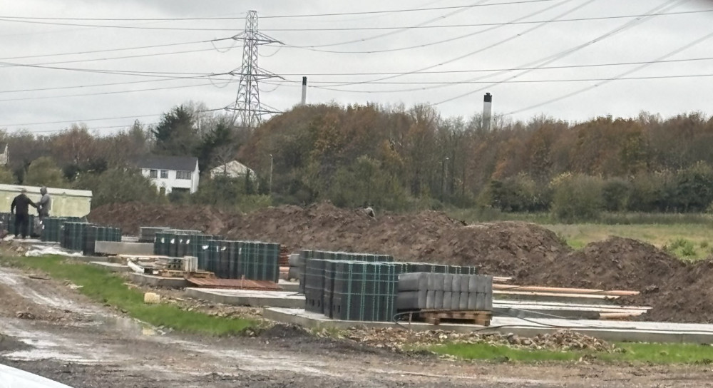 Workers on the site today (Wednesday, 27 November). 