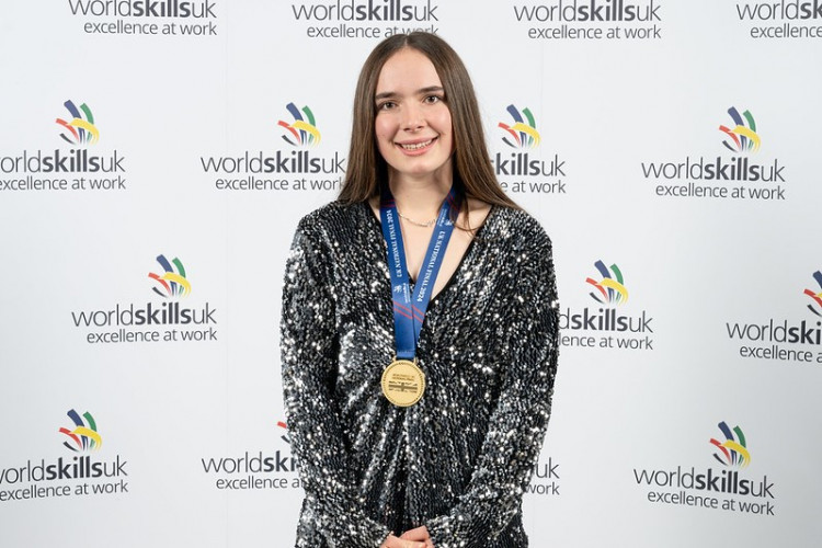 Grace Longden, a Macclesfield College student, won gold at the WorldSkills UK Finals (Macclesfield College).