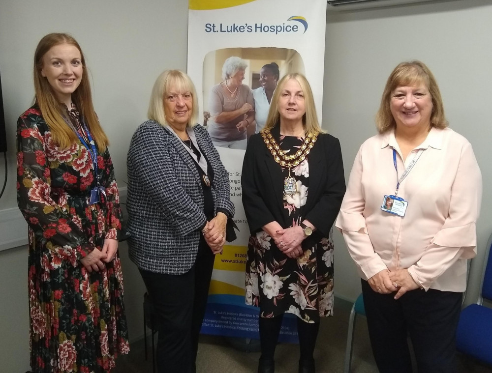 From left: Leanne Stewart St Luke's Hospice, Deputy Mayor Cllr Sue Shinnick, Mayor Cllr Karen Raperand  Jackie Ross from St Luke's