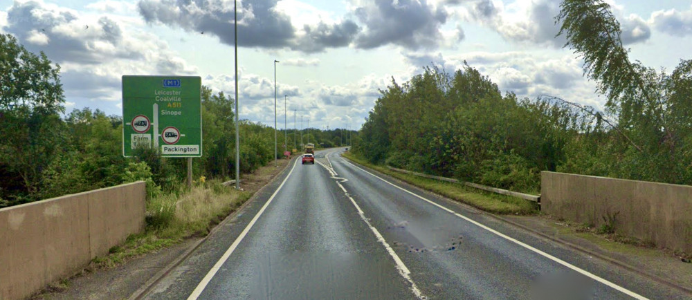 Work will be taking place on the A511 near Flagstaff Island in Ashby. Photo: Instantstreetview.com