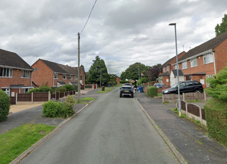 The swan was hit by a vehicle on Flaxman Close, Barlaston, last week (Google).