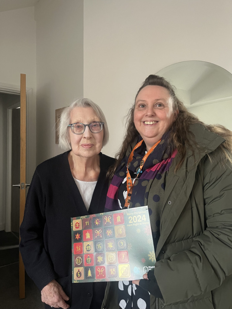 Community engagement manager, Zoe Cooper, delivering one of the amazing Right at Home South and Mid Cheshire advent calendars. (Photo: Right at Home)  