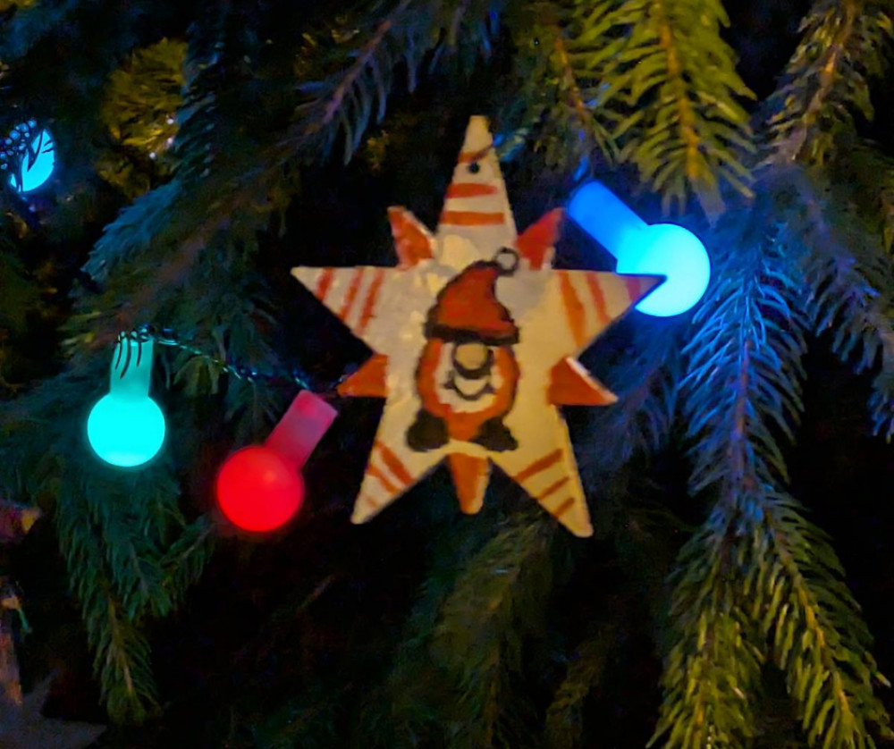 The tree has been decorated wtih stars designed by children from local primary schools. The tree has been decorated wtih stars designed by children from local primary schools.