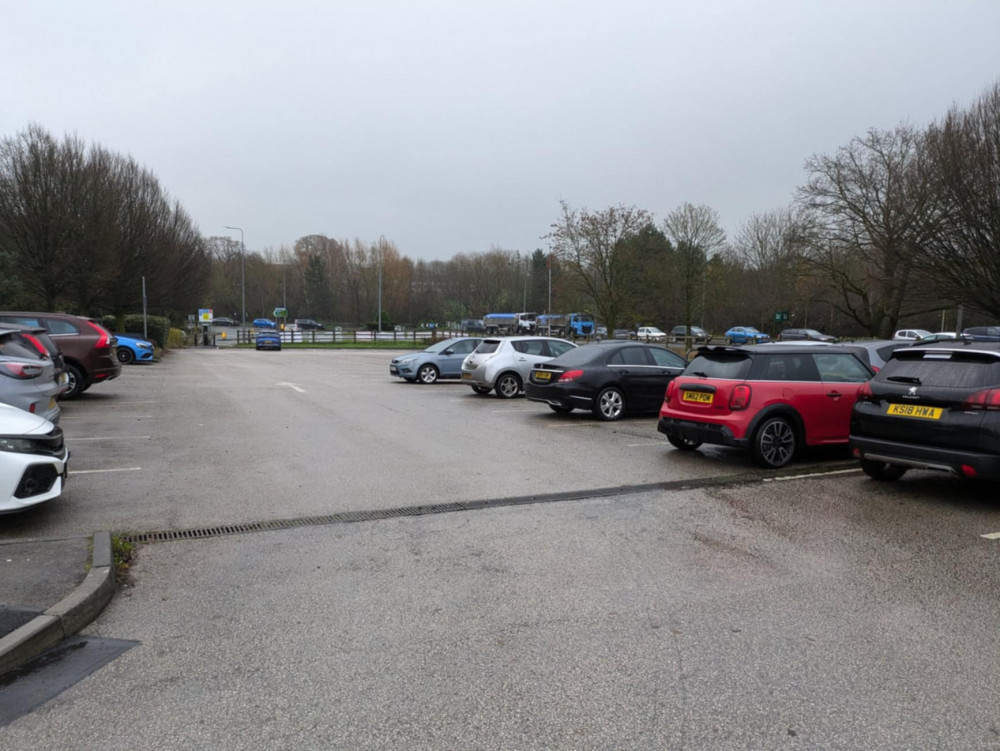 Brookhouse Road car park, usually packed with cars, was a little emptier than normal today after parking charges began. (Photo: Nub News)